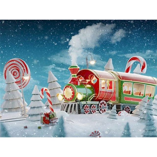 Christmas Wonderland 'Train Ride' Paint By Numbers Kit