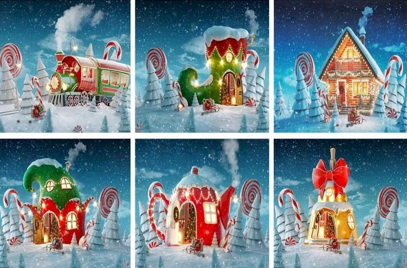 Christmas Wonderland 'Red Teapot House' Paint By Numbers Kit