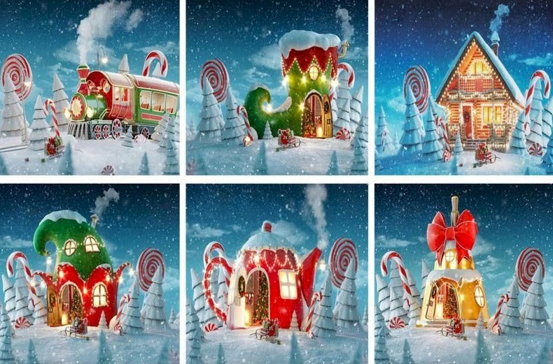 Christmas Wonderland 'Santa's Cabin House' Paint By Numbers Kit