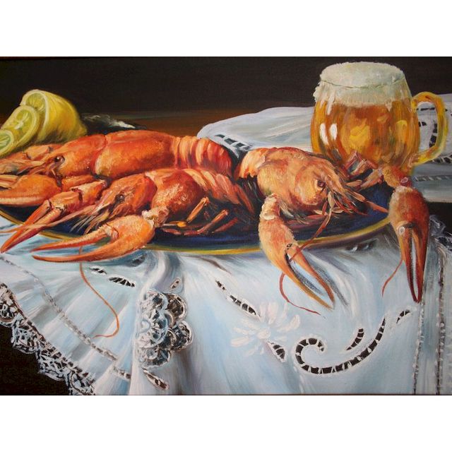 Steamed Crayfish 'Lunch Plate' Paint By Numbers Kit