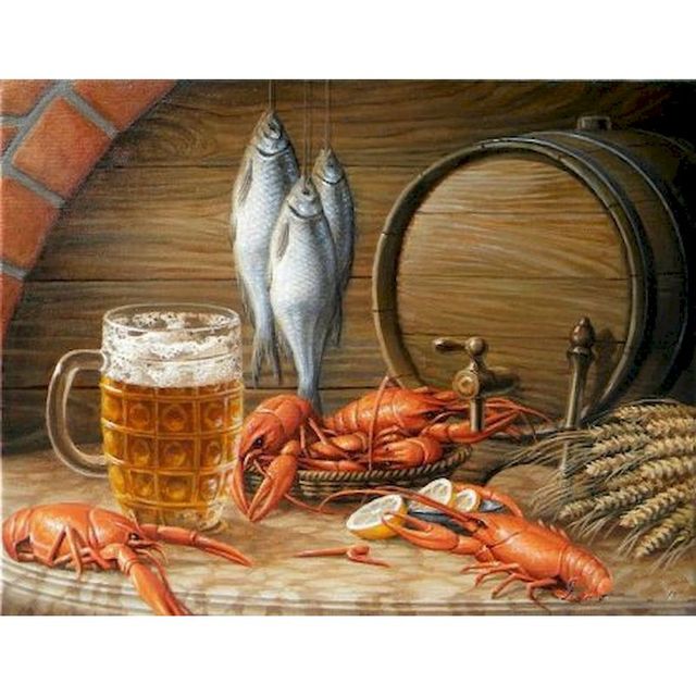 Fresh Seafood 'Beer Time' Paint By Numbers Kit