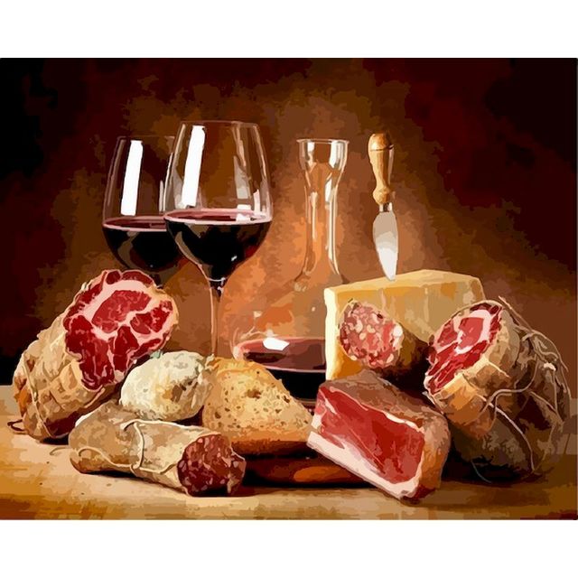 Smoked Meat 'Wine and Cheese' Paint By Numbers Kit