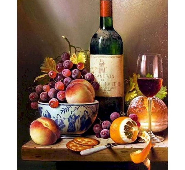 Wine and Peaches Painting By Numbers Kit
