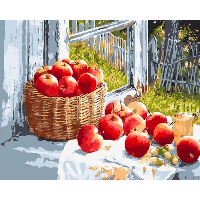 Basket Full of Fresh Apples Paint By Numbers Kit