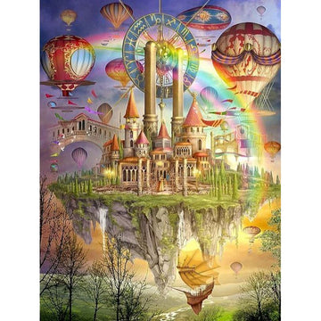 Floating Castle 'Rainbow and Ballons' Paint By Numbers Kit