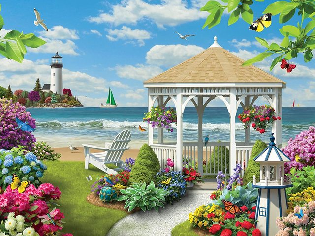 Garden by the Beach Paint By Numbers Kit