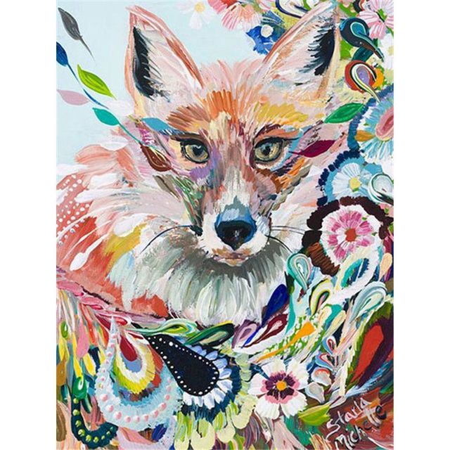 Psychedelic Fox Colorful Animal Paint By Numbers Kit