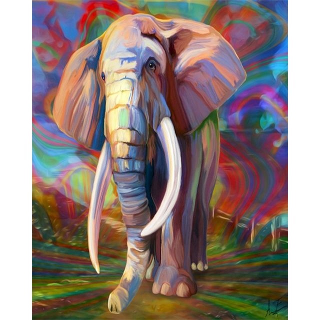 Prismatic Color 'Elephant' Paint By Numbers Kit