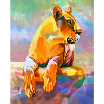 Prismatic Color 'Resting Tiger' Paint By Numbers Kit