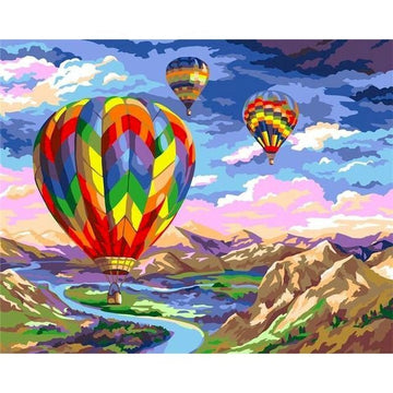 Hot Air Balloon 'Rocky Mountain View' Paint By Numbers Kit