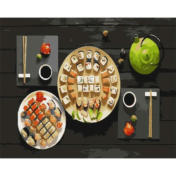 Palatable Japanese Food 'Sushi Plate' Paint By Numbers Kit