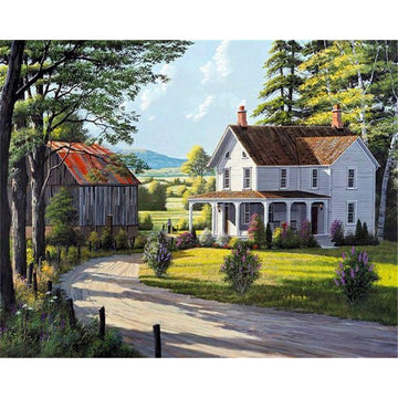 Landscape 'Old Suburban Villa' Paint By Numbers Kit