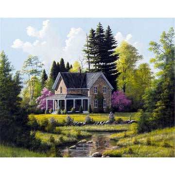 Landscape 'Outskirts Stone Villa' Paint By Numbers Kit