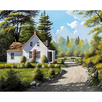 Landscape 'Villa Along the Road' Paint By Numbers Kit