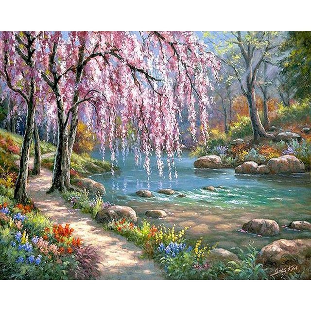 Weeping Higan Cherry Tree Paint By Numbers Kit