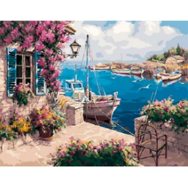 Gatyztory Seaside Landscape Painting Kit 60x75cm Canvas Paint By