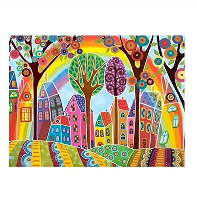 Rainbow Folk Village Paint By Numbers Kit