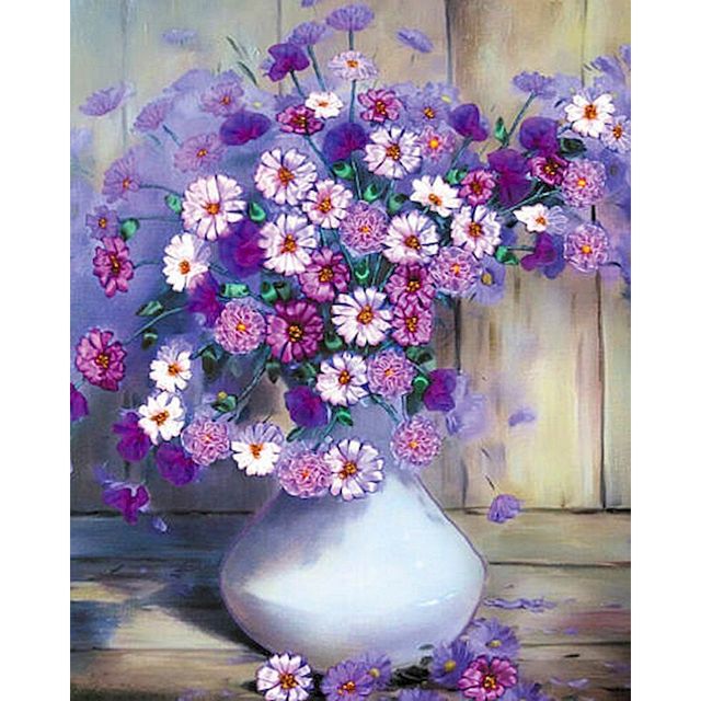 Purple Daisy Bouquet Paint By Numbers Kit