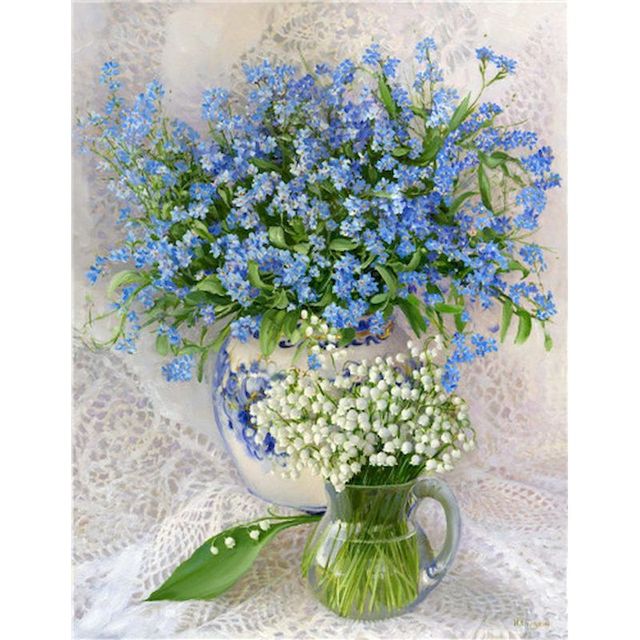 Lobelelia Flower Bouquet Paint By Numbers Kit