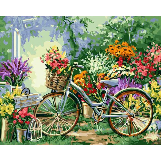 Bicycle 'Flower Delivery' Paint By Numbers Kit