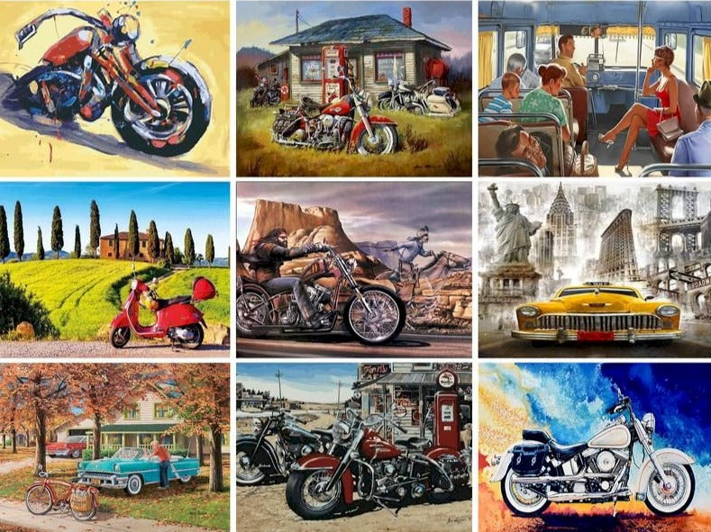 Dog Riding Motorcycle Paint By Numbers Kit