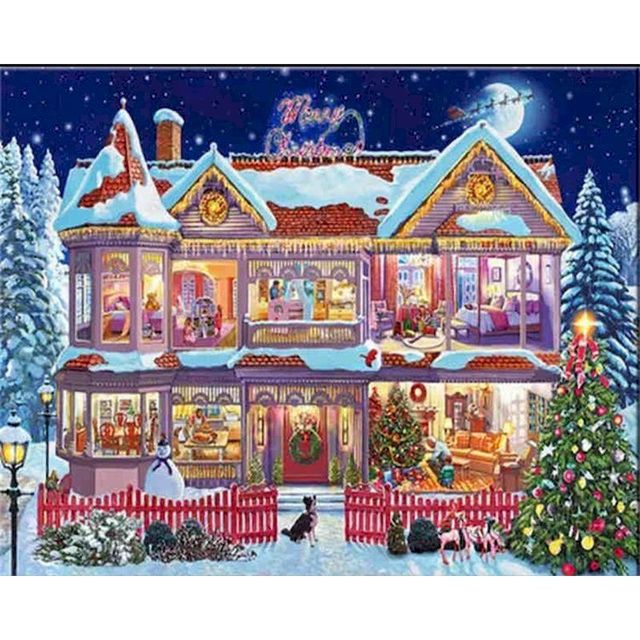 Christmas Eve 'Family Home' Paint By Numbers Kit