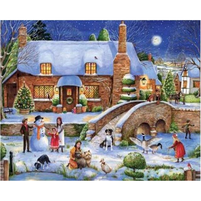 Winter Holiday 'Snow Play' Paint By Numbers Kit