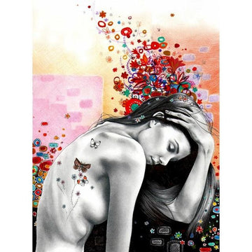 Women Portrait 'Flower Chaos' Paint By Numbers Kit