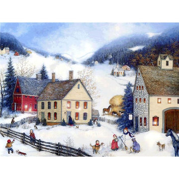 Medieval House 'Snow Play' Paint By Numbers Kit