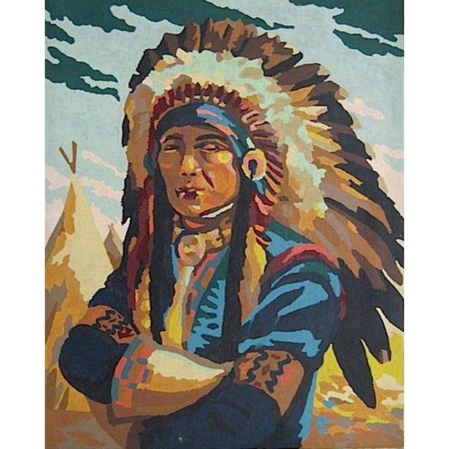 Native American Chief 'Blue Jacket' Paint By Numbers Kit