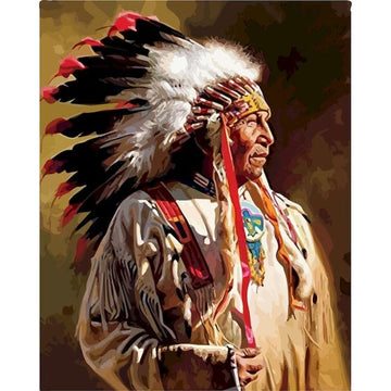 Native American Chief 'Black Elk' Paint By Numbers Kit