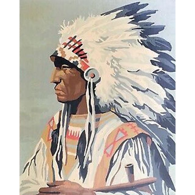 Native American Chief 'Touch the Cloud' Paint By Numbers Kit