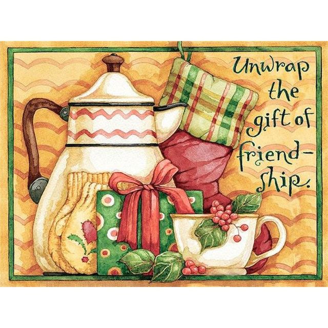 Inspirational Home Decor 'Christmas Teapot' Paint By Numbers Kit