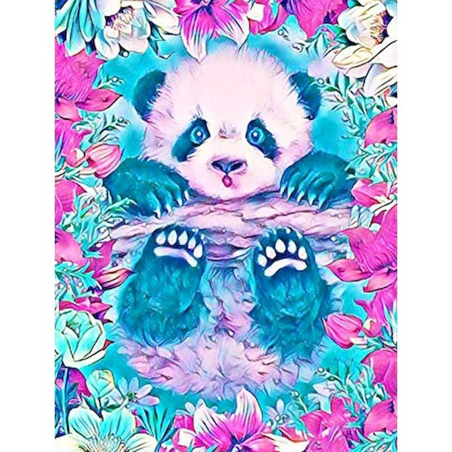 Playful Panda 'Flower Frame' Paint By Numbers Kit