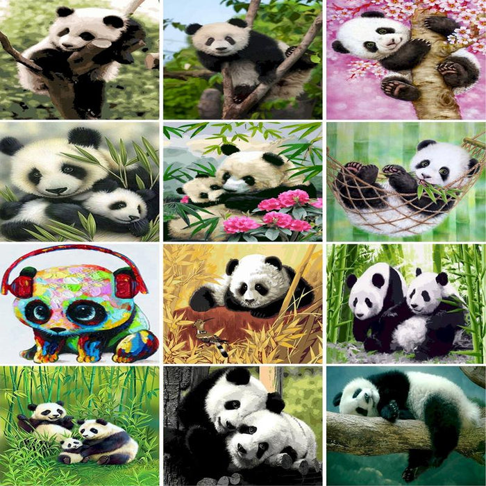Lovely Panda 'Mother and Child' Paint By Numbers Kit