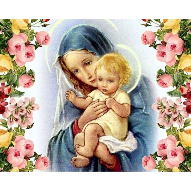 Mary and Child 'Holy Flower Garden' Paint By Numbers Kit