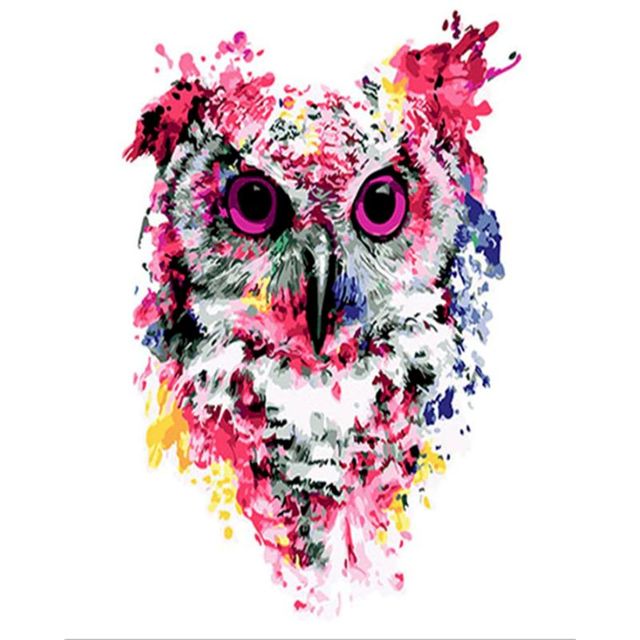 Colorful Psychedelic Owl Portrait Paint By Numbers Kit