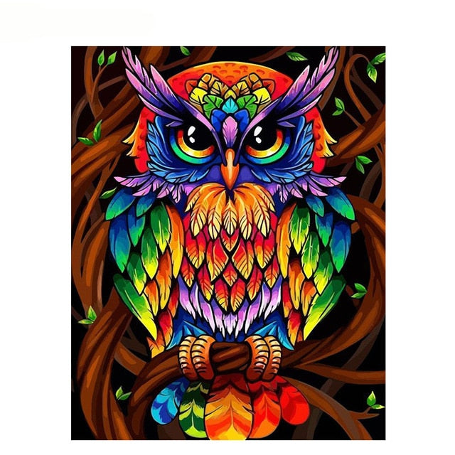 Psychedelic Owl Portrait Paint By Numbers Kit