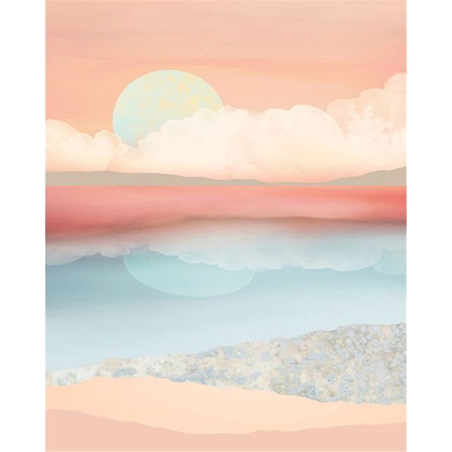 Subtle Mountain Landscape Pastel  Colored Themed Paint By Numbers Kit