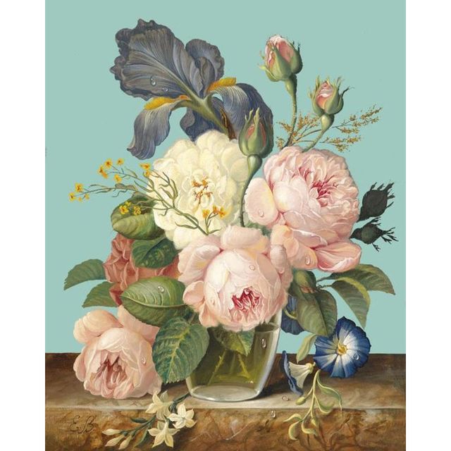 Vase of Pink and White Blooms Paint By Numbers Kit