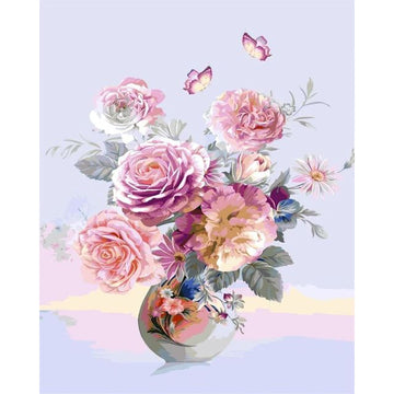 Carnations and Butterlies Paint By Numbers Kit