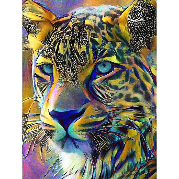 Abstract Animal 'Serious Cheetah' Paint By Numbers Kit