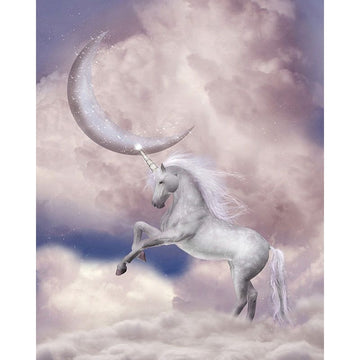 Unicorn & Moon in the Sky Paint by Numbers Kit