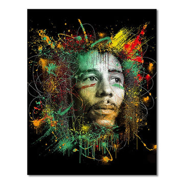 Colorful Abstract 'Bob Marley' Paint by Numbers Kit