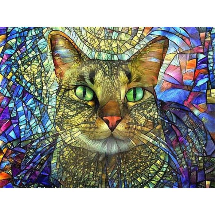 Animal Abstract 'Confuse Cat' Paint By Numbers Kit
