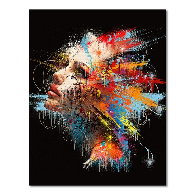 Colorful Abstract 'Woman Figure' Paint by Numbers Kit