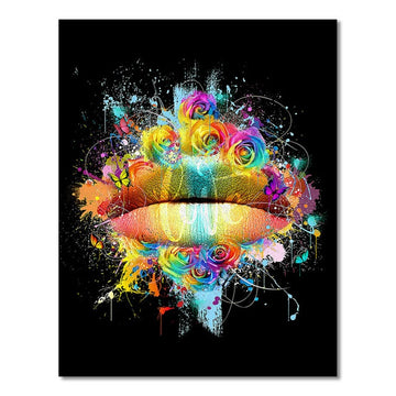 Colorful Abstract 'Lips' Paint by Numbers Kit