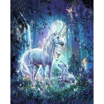 Mother Unicorn and Baby Paint by Numbers Kit