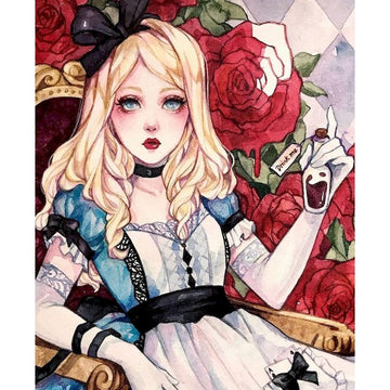 Women Portrait 'Dark Alice in Wonderland' Paint By Numbers Kit