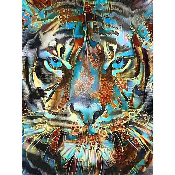 Abstract Animal 'Fearless Tiger' Paint By Numbers Kit